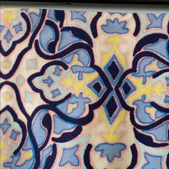 Talbots Blue and Yellow Patterned Pencil Skirt size 4P brand new length 18” - Picture 2 of 8